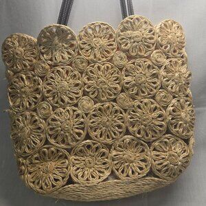 Relativity Natural Straw Spring Summer Beach Tote Floral Designs